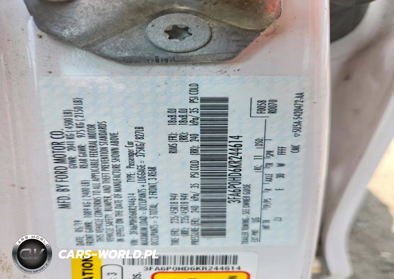 2019 Ford Fusion Se VIN:3FA6P0HD6KR244614 - 12