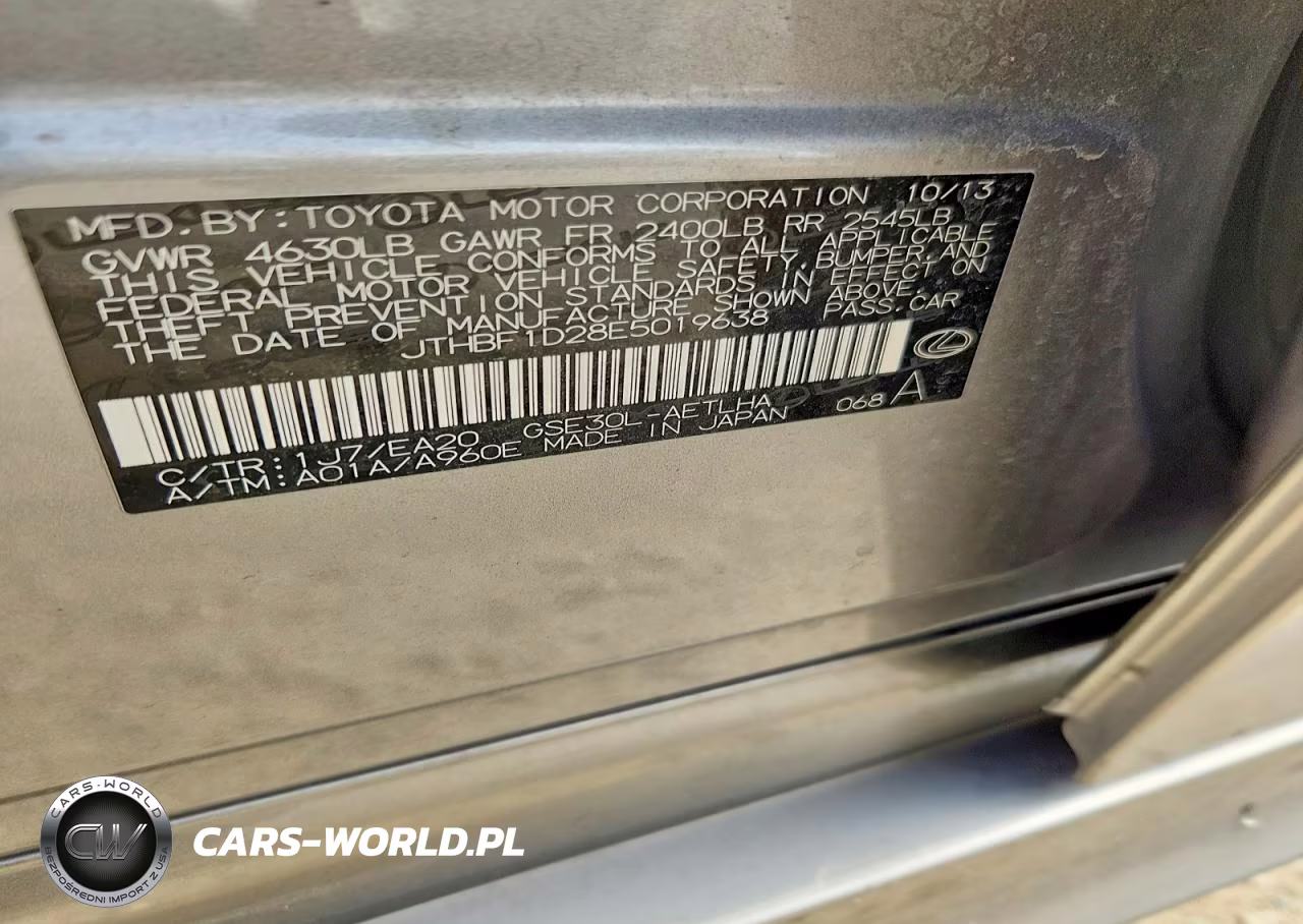 2014 Lexus Is 250 VIN:JTHBF1D28E5019638 - 12