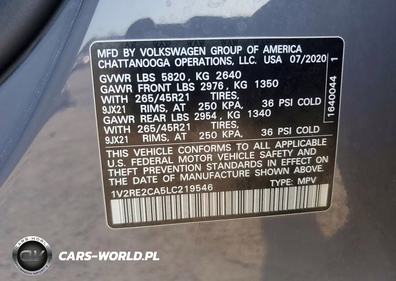 2020 Volkswagen Atlas Cross Sport Sel R-Line VIN:1V2RE2CA5LC219546 - 13