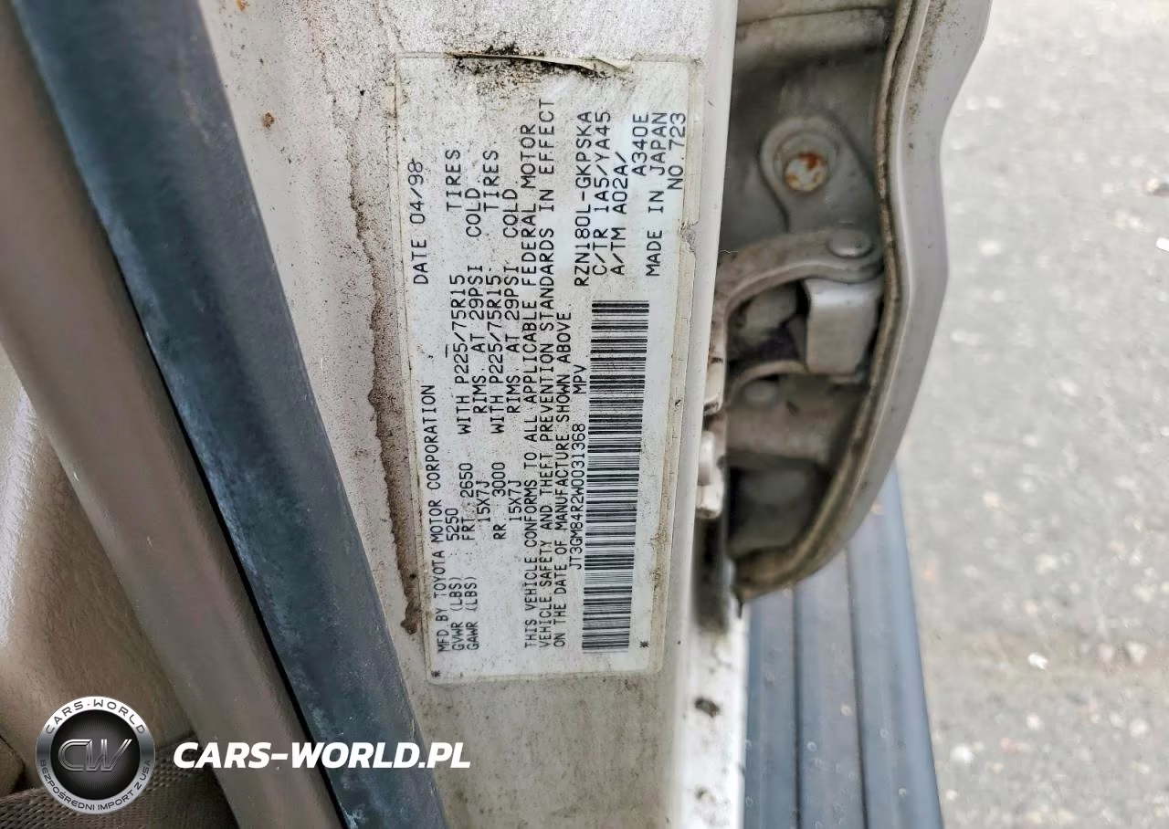 1998 Toyota 4Runner Base VIN:JT3GM84R2W0031368 - 13