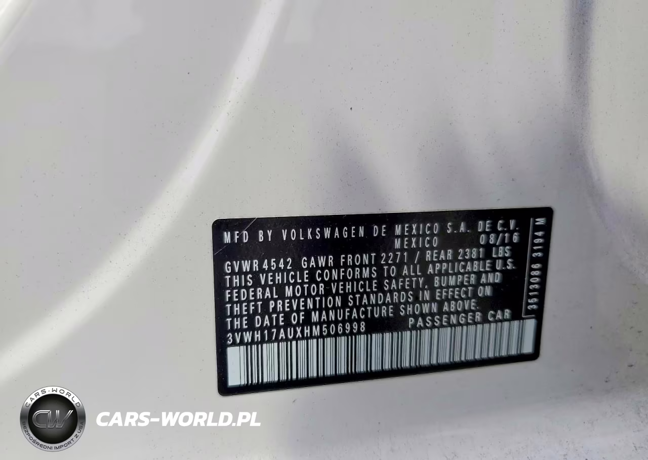 2017 Volkswagen Golf Alltrack S VIN:3VWH17AUXHM506998 - 13