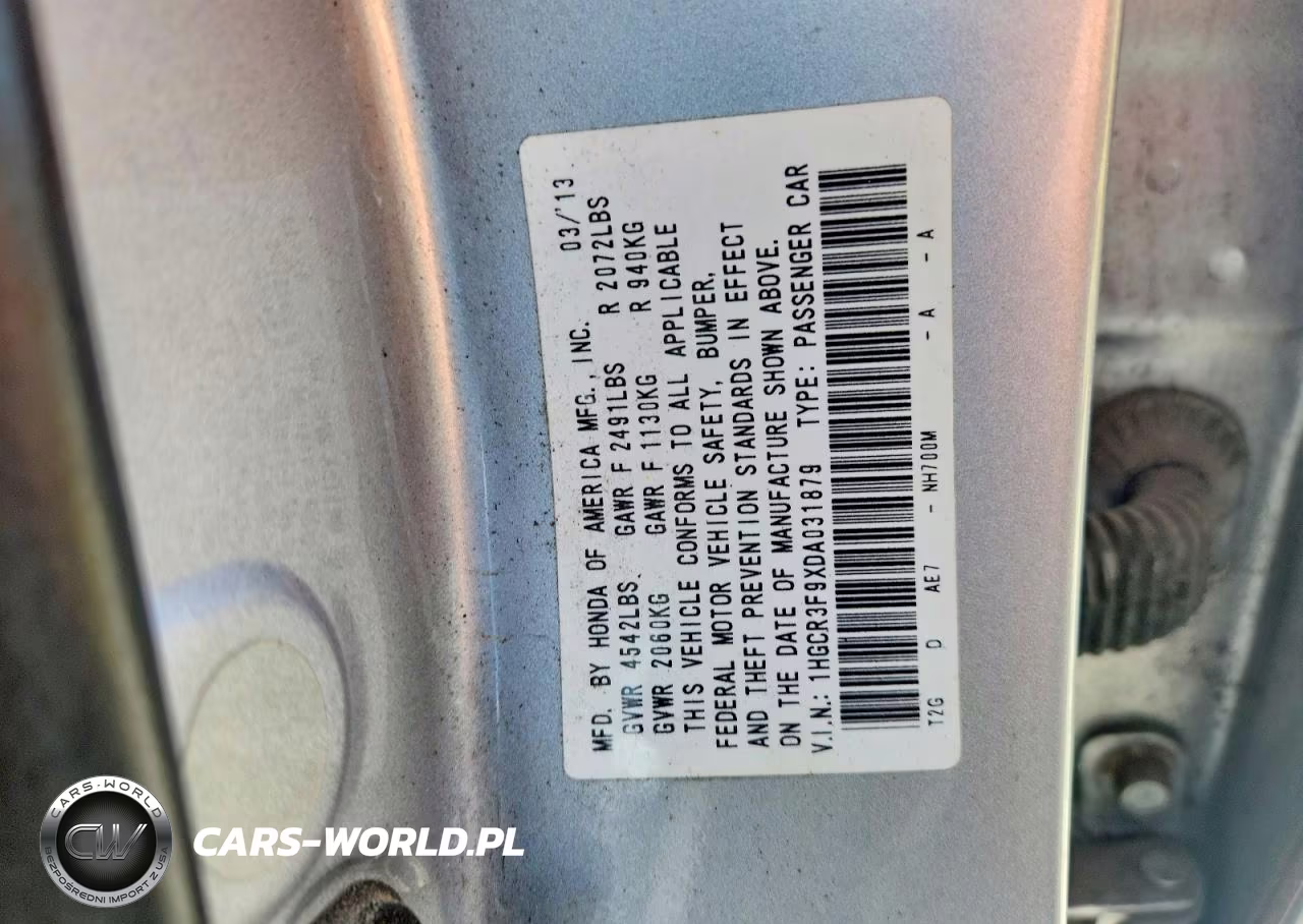 2013 Honda Accord Touring VIN:1HGCR3F9XDA031879 - 13