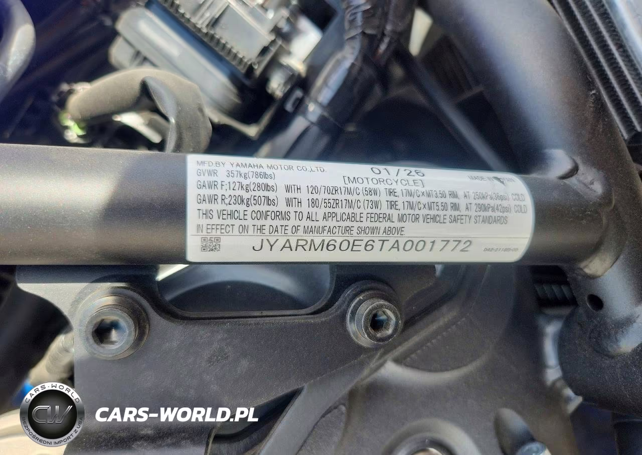 2026 Yamaha Yzf690 S VIN:JYARM60E6TA001772 - 9
