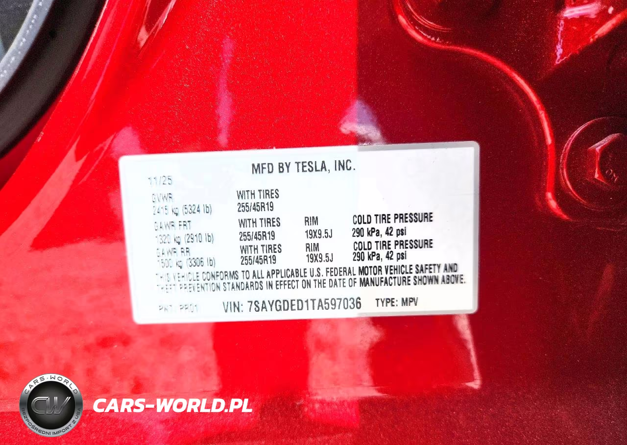 2026 Tesla Model Y VIN:7SAYGDED1TA597036 - 13