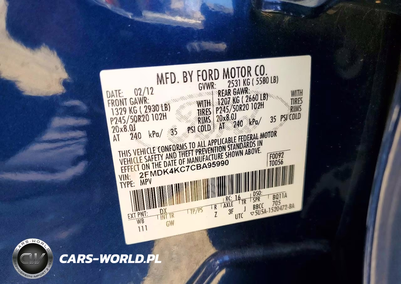 2012 Ford Edge Limited VIN:2FMDK4KC7CBA95990 - 12