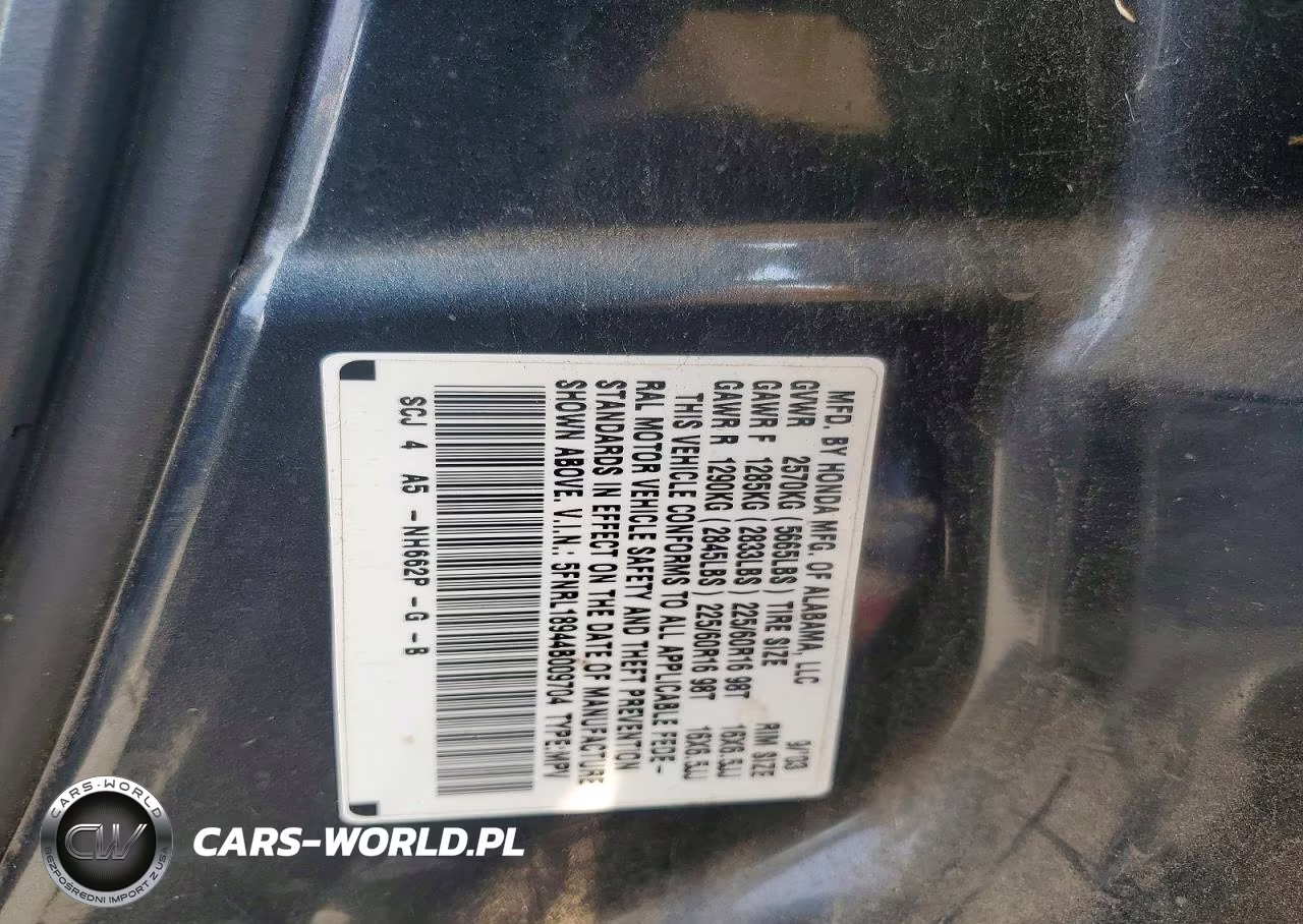 2004 Honda Odyssey Exl VIN:5FNRL18944B009704 - 14