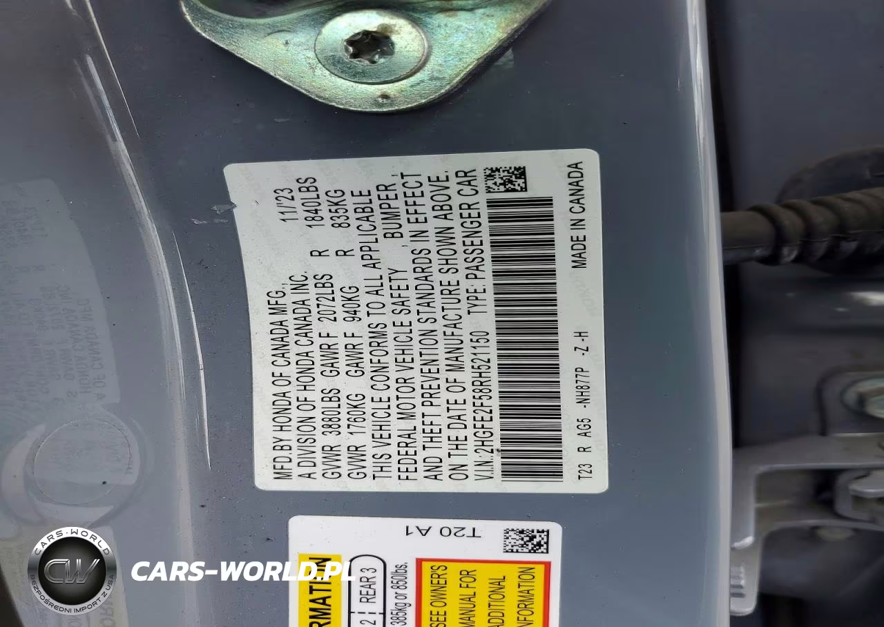 2024 Honda Civic Sport VIN:2HGFE2F58RH521150 - 12