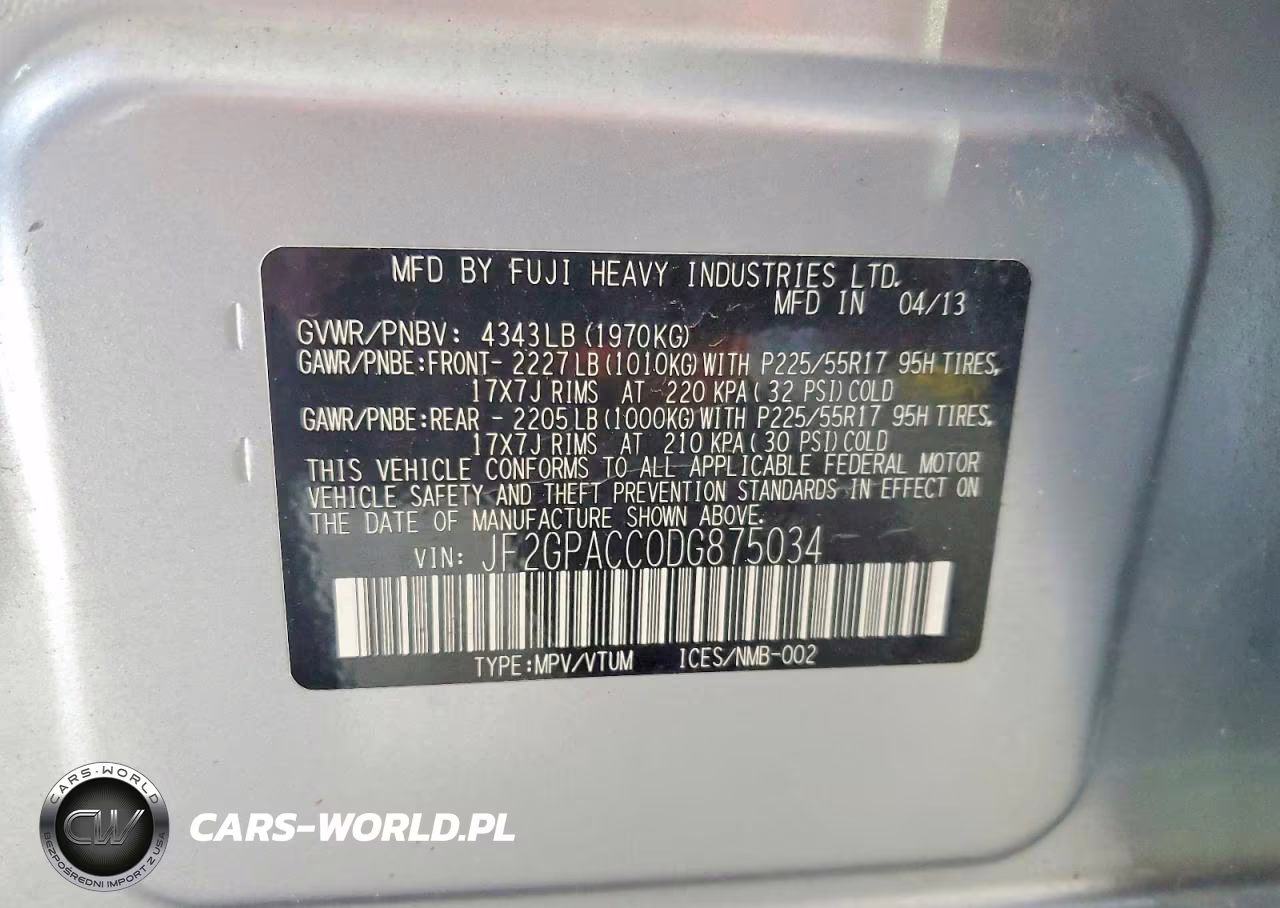 2013 Subaru Xv Crosstrek 2.0 Premium VIN:JF2GPACC0DG875034 - 13
