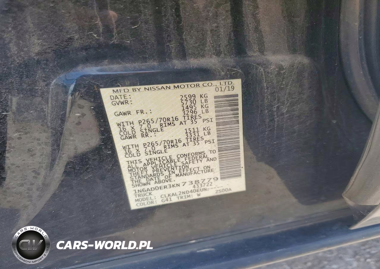 2019 Nissan Frontier Sv VIN:1N6AD0ER3KN738779 - 12