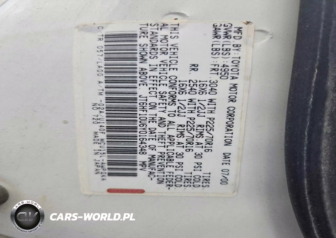 2000 Lexus Rx 300 VIN:JT6HF10U6Y0164348 - 12