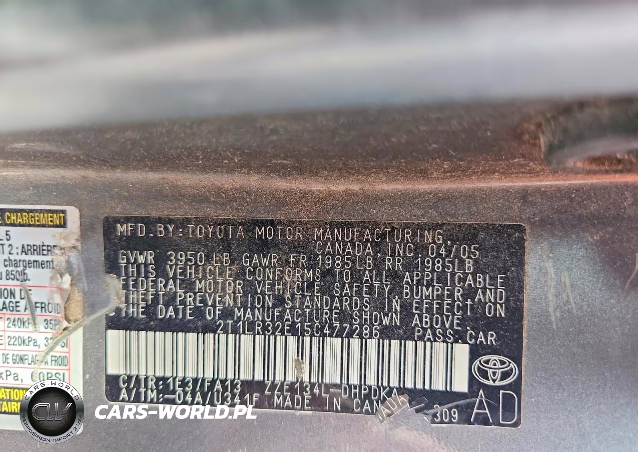 2005 Toyota Matrix Base VIN:2T1LR32E15C477286 - 12