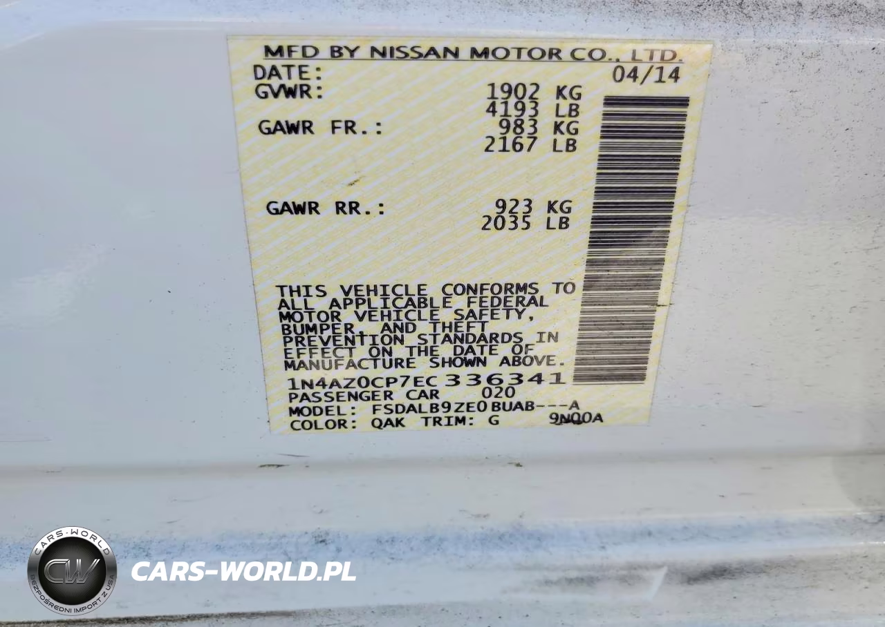 2014 Nissan Leaf S VIN:1N4AZ0CP7EC336341 - 14