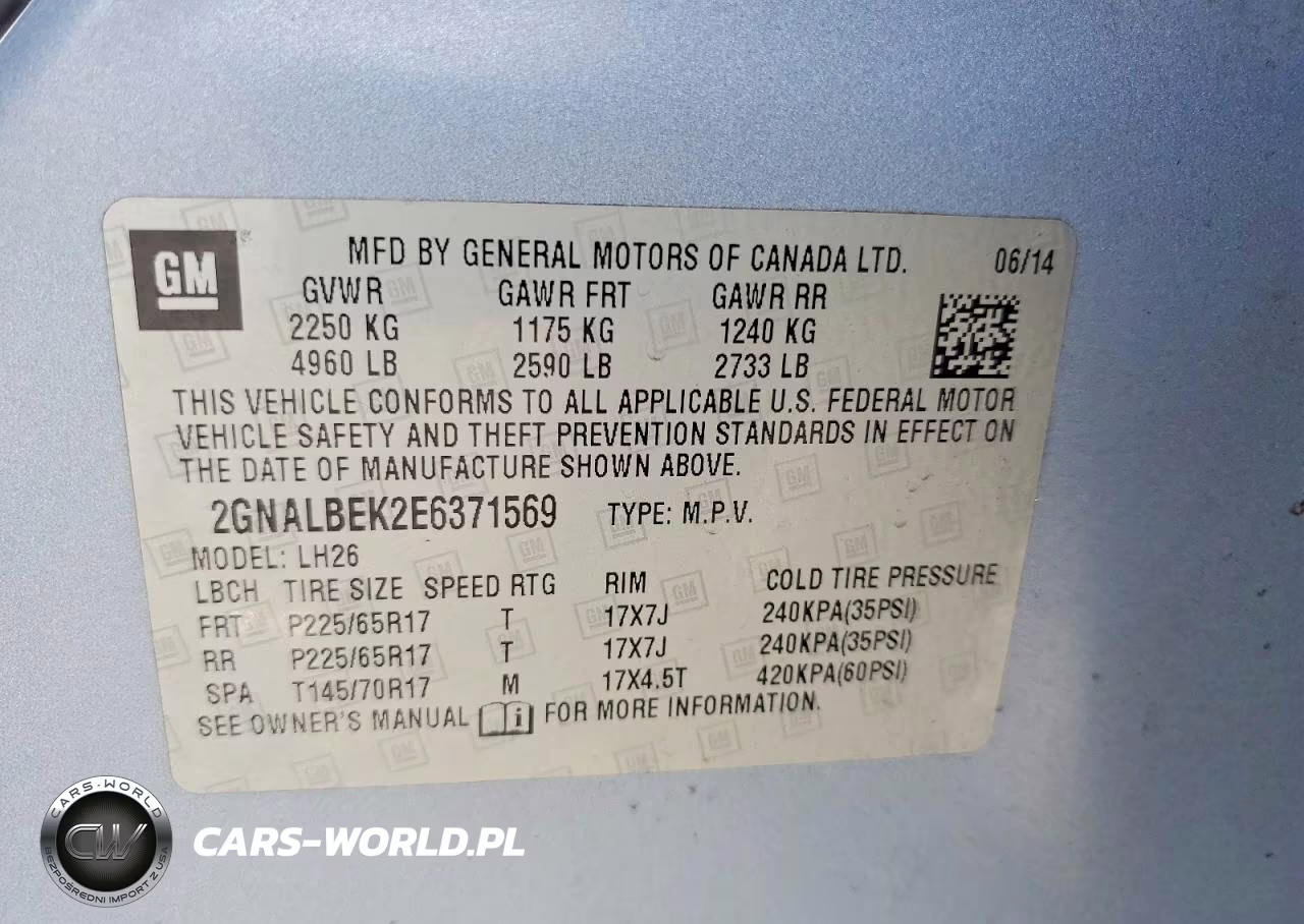 2014 Chevrolet Equinox Lt VIN:2GNALBEK2E6371569 - 12