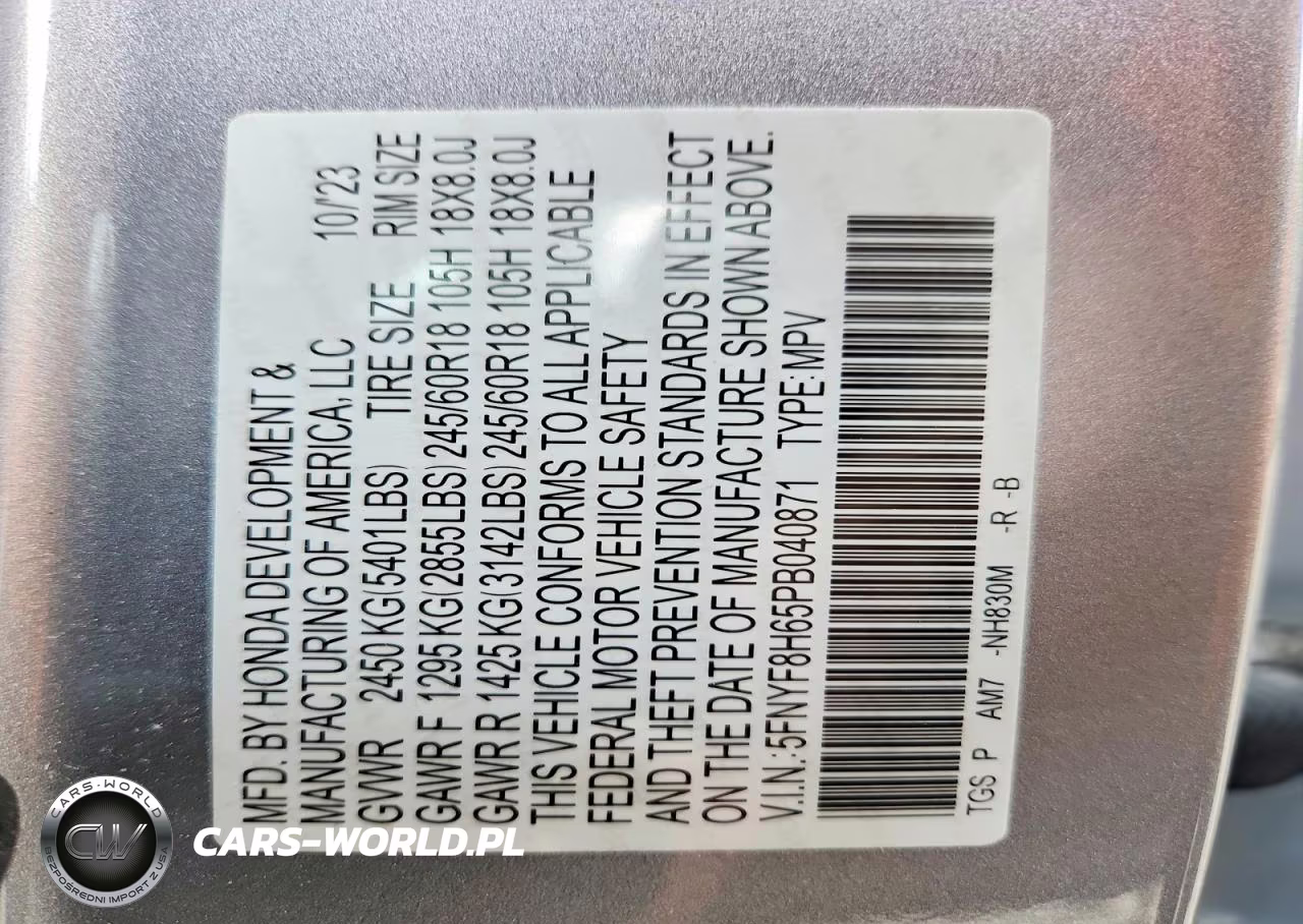2023 Honda Passport Trail Sport VIN:5FNYF8H65PB040871 - 13