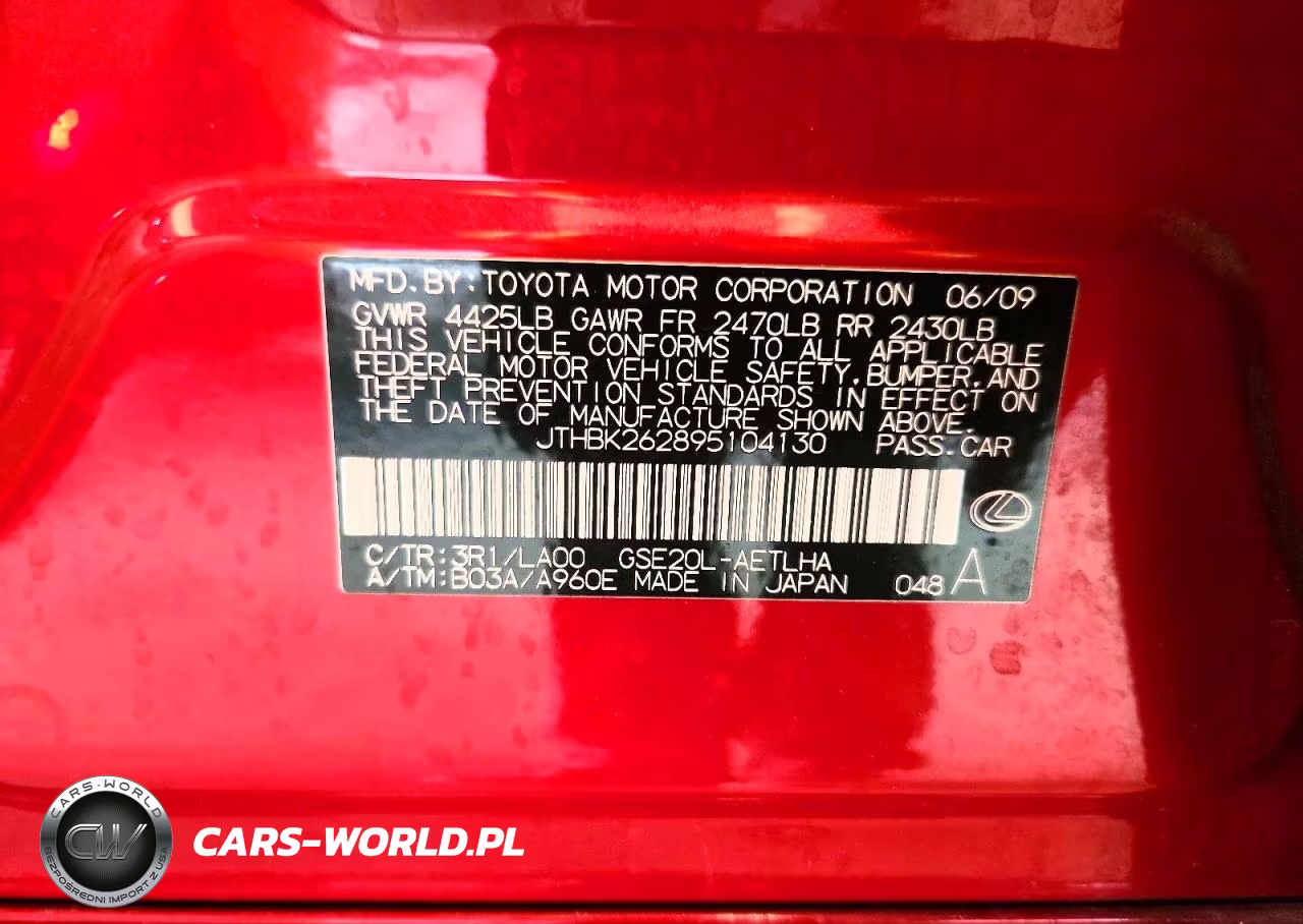 2009 Lexus Is 250 Base VIN:JTHBK262895104130 - 12