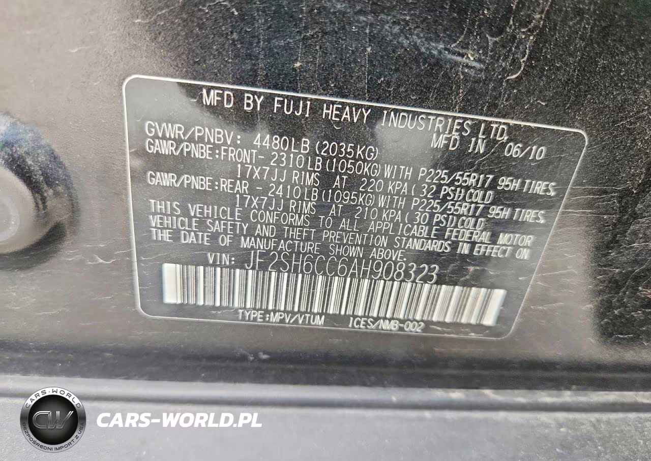 2010 Subaru Forester 2.5X Premium VIN:JF2SH6CC6AH908323 - 13
