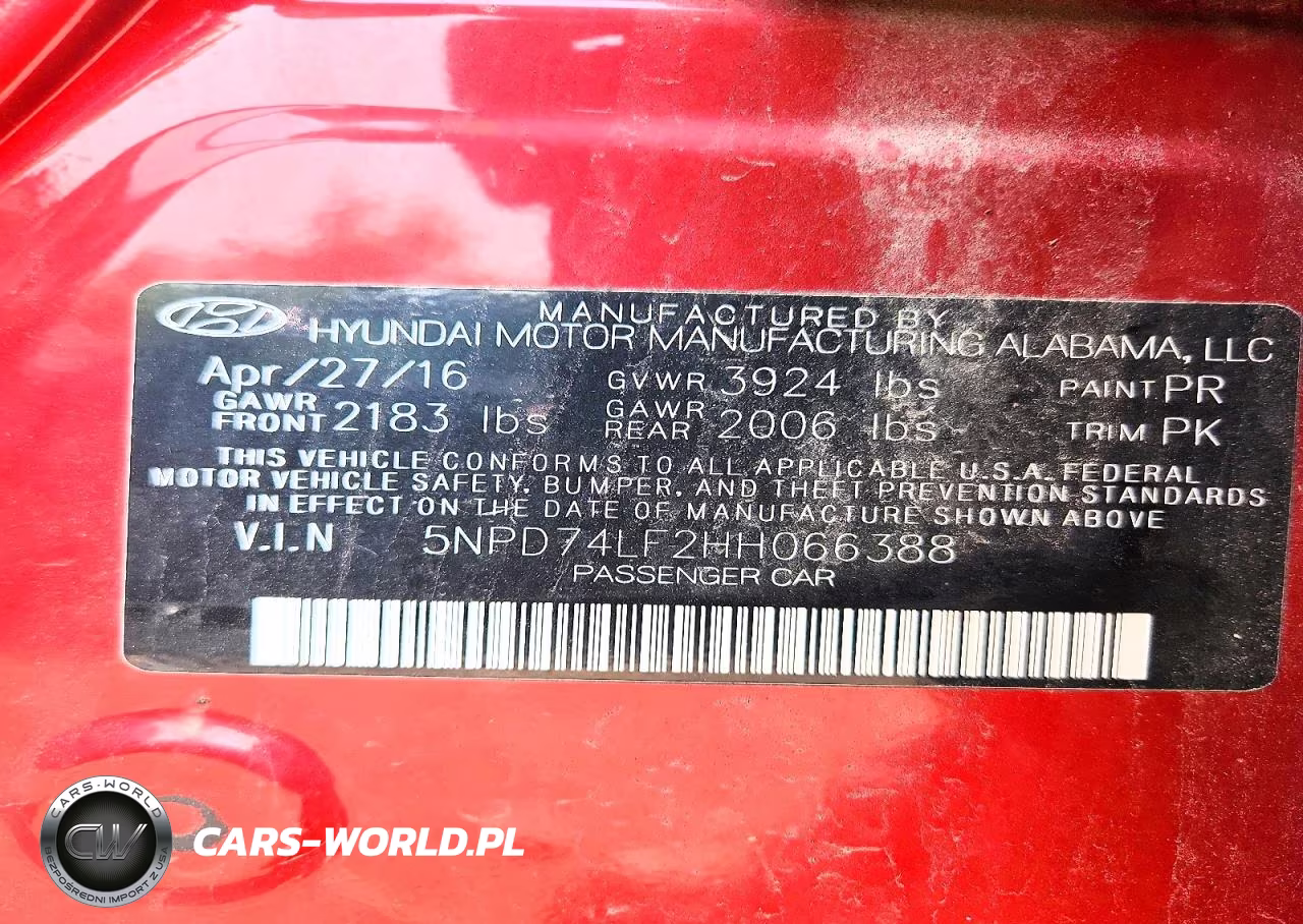 2017 Hyundai Elantra Se VIN:5NPD74LF2HH066388 - 12