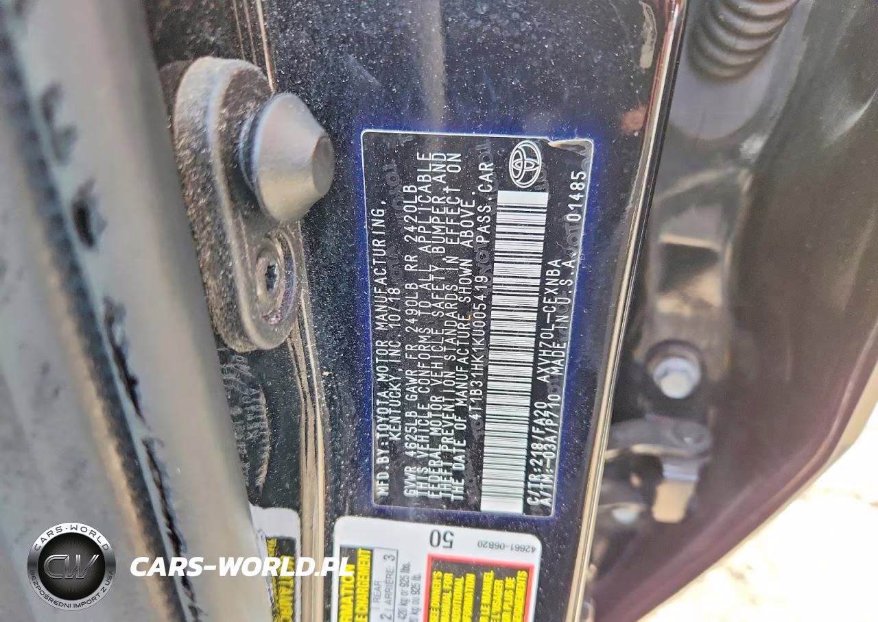 2019 Toyota Camry Le VIN:4T1B31HK1KU005419 - 12