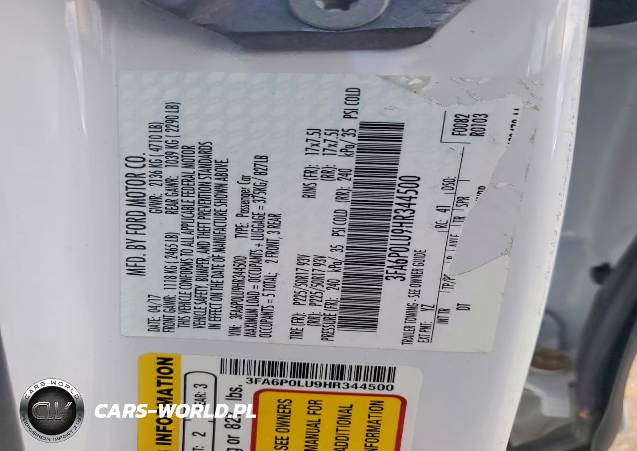 2017 Ford Fusion Se Hybrid VIN:3FA6P0LU9HR344500 - 12