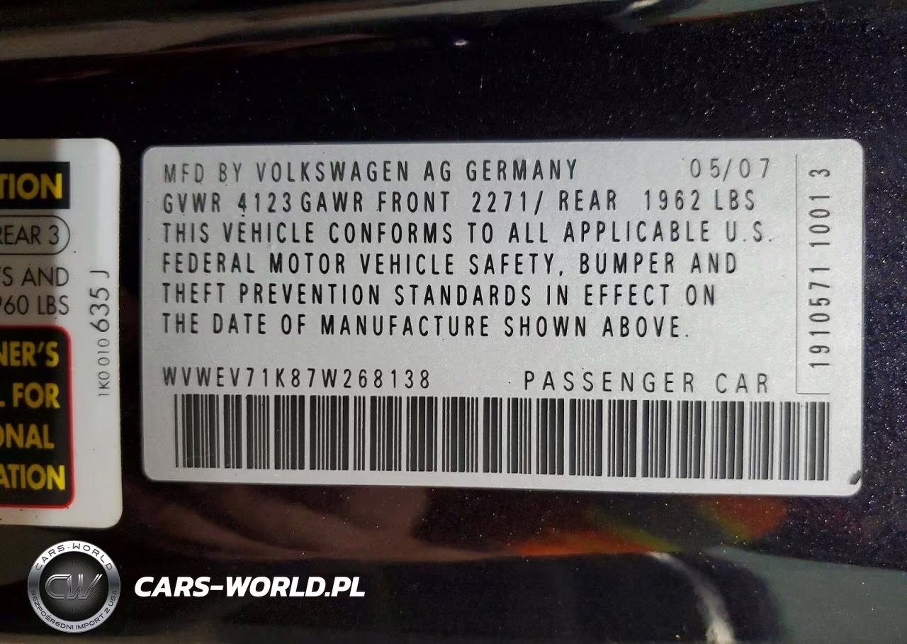 2007 Volkswagen New Gti VIN:WVWEV71K87W268138 - 13
