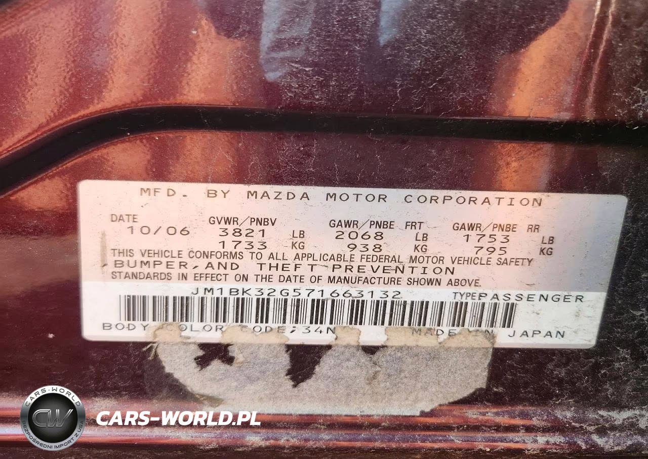 2007 Mazda 3 I VIN:JM1BK32G571663132 - 12