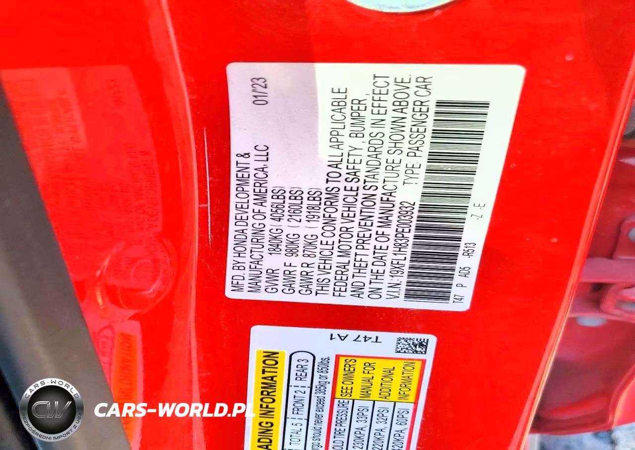 2023 Honda Civic Sport Touring VIN:19XFL1H83PE003932 - 12