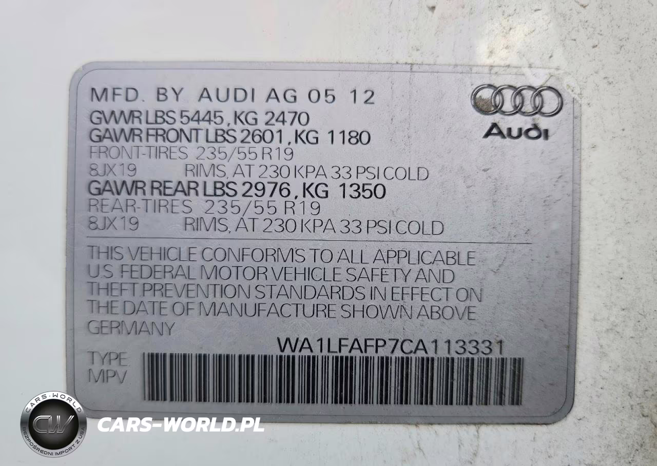 2012 Audi Q5 Premium Plus VIN:WA1LFAFP7CA113331 - 13