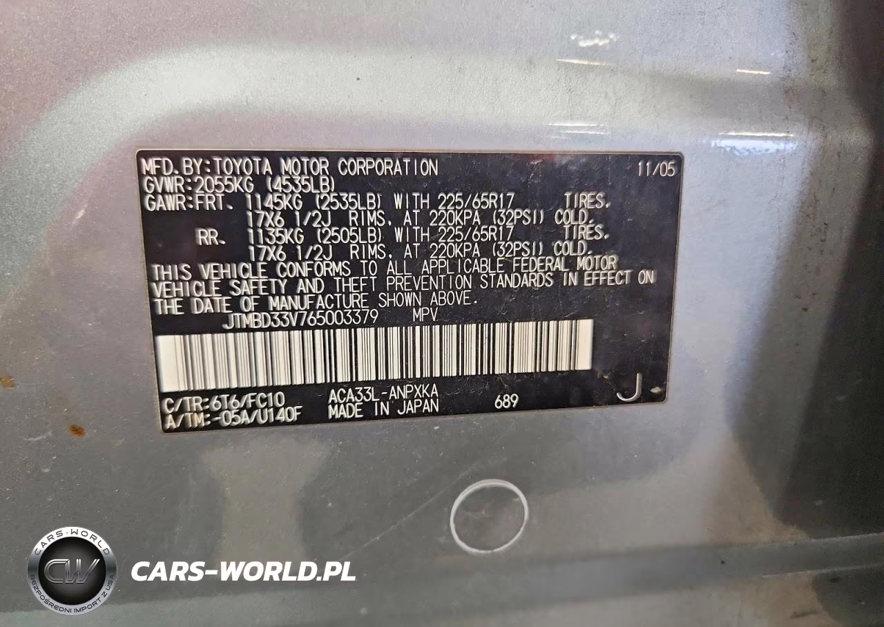 2006 Toyota Rav4 Base VIN:JTMBD33V765003379 - 13