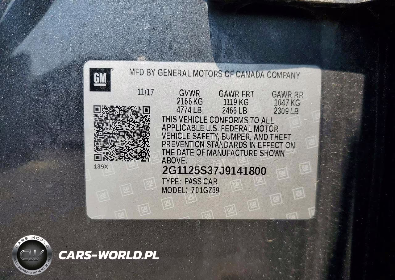 2018 Chevrolet Impala 2Lz VIN:2G1125S37J9141800 - 13
