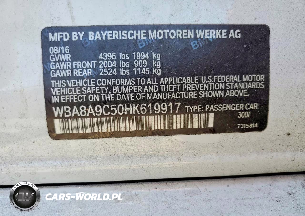 2017 BMW 320 I VIN:WBA8A9C50HK619917 - 12