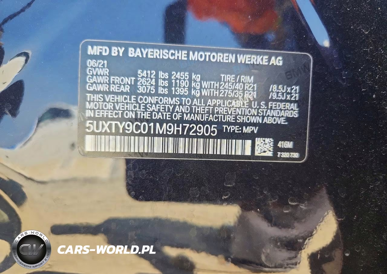 2021 BMW X3 xDrivem40I VIN:5UXTY9C01M9H72905 - 13