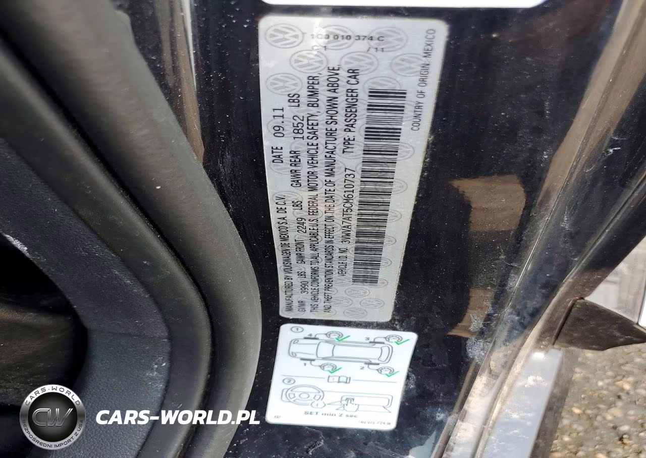 2012 Volkswagen Beetle Turbo VIN:3VWVA7AT5CM610737 - 12