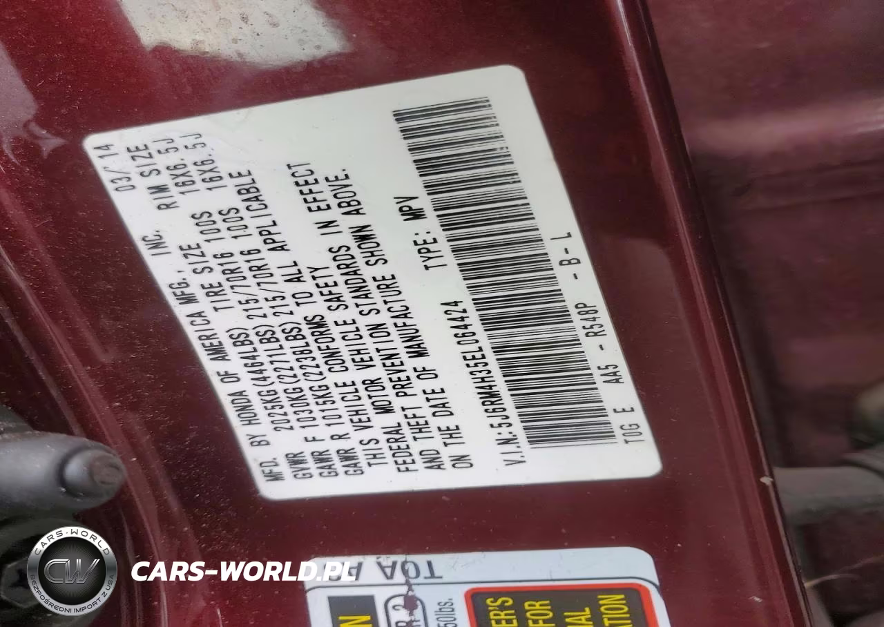 2014 Honda Cr-V Lx VIN:5J6RM4H35EL064424 - 12