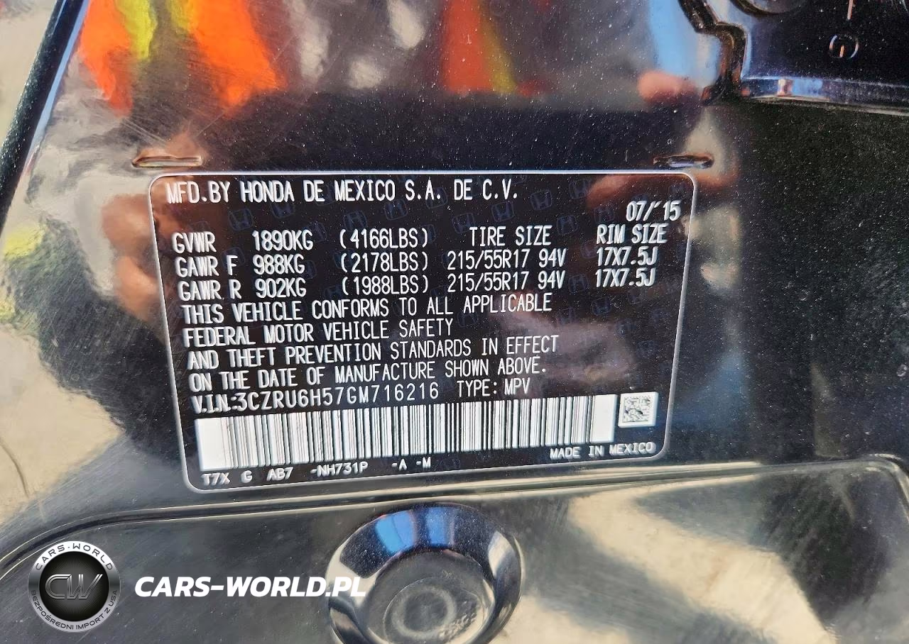 2016 Honda Hr-V Ex VIN:3CZRU6H57GM716216 - 13