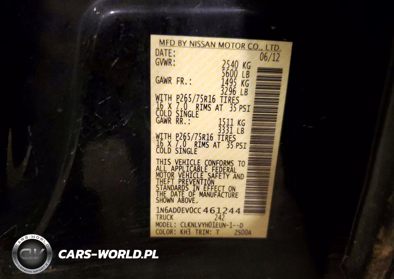 2012 Nissan Frontier S VIN:1N6AD0EV0CC461244 - 12