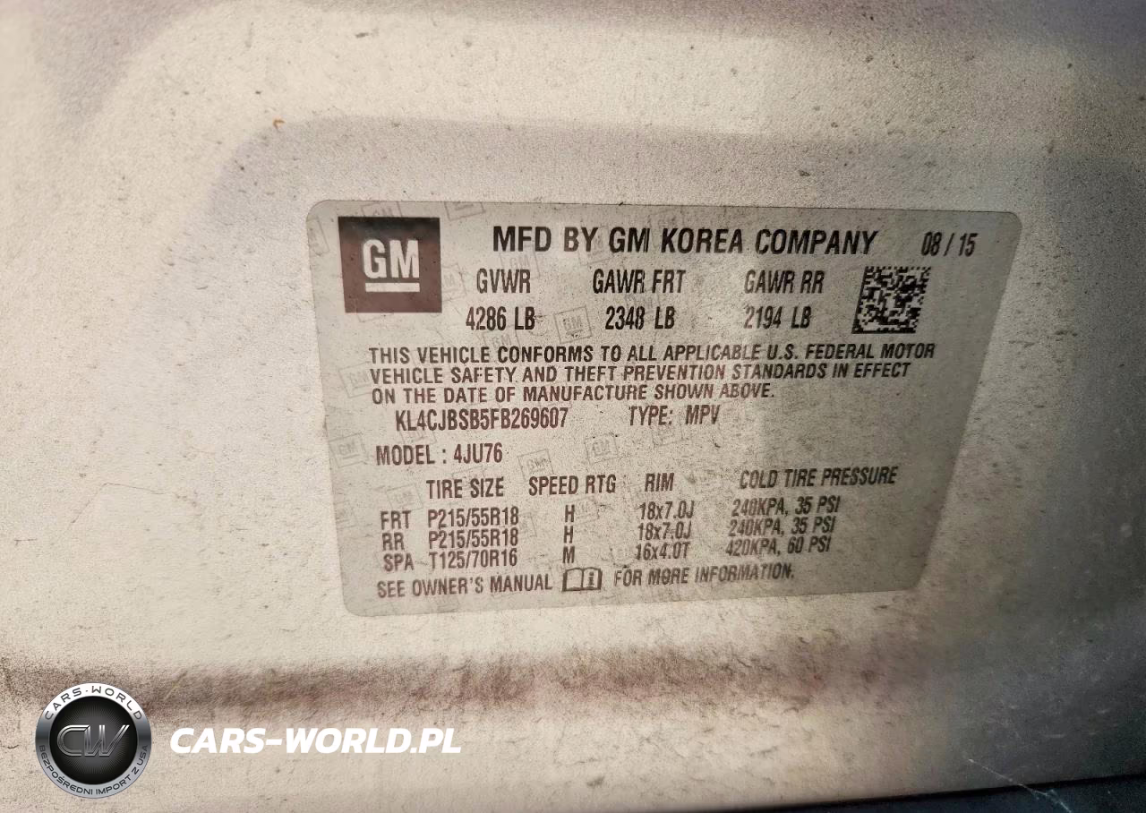 2015 Buick Encore Convenience VIN:KL4CJBSB5FB269607 - 12