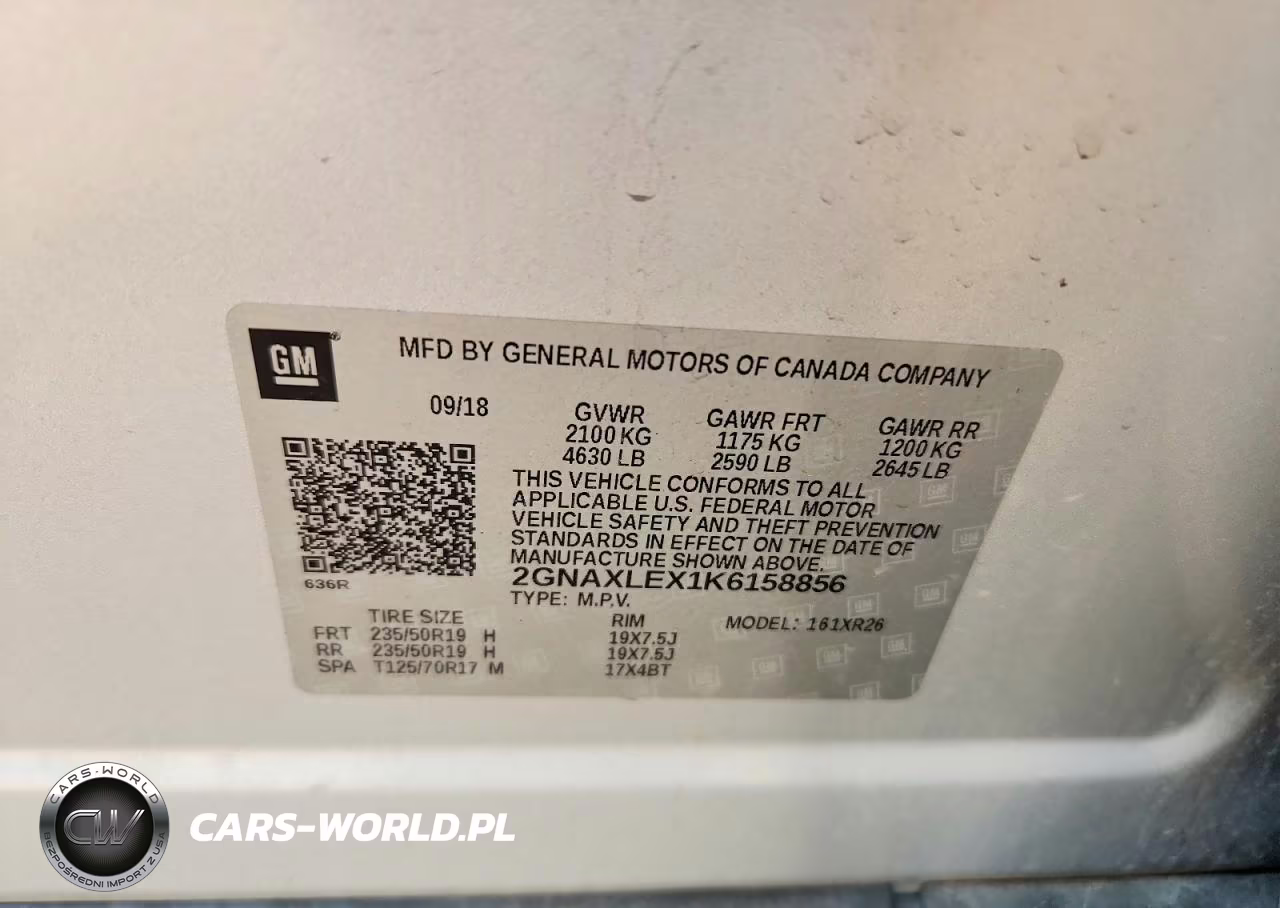 2019 Chevrolet Equinox Lt VIN:2GNAXLEX1K6158856 - 13