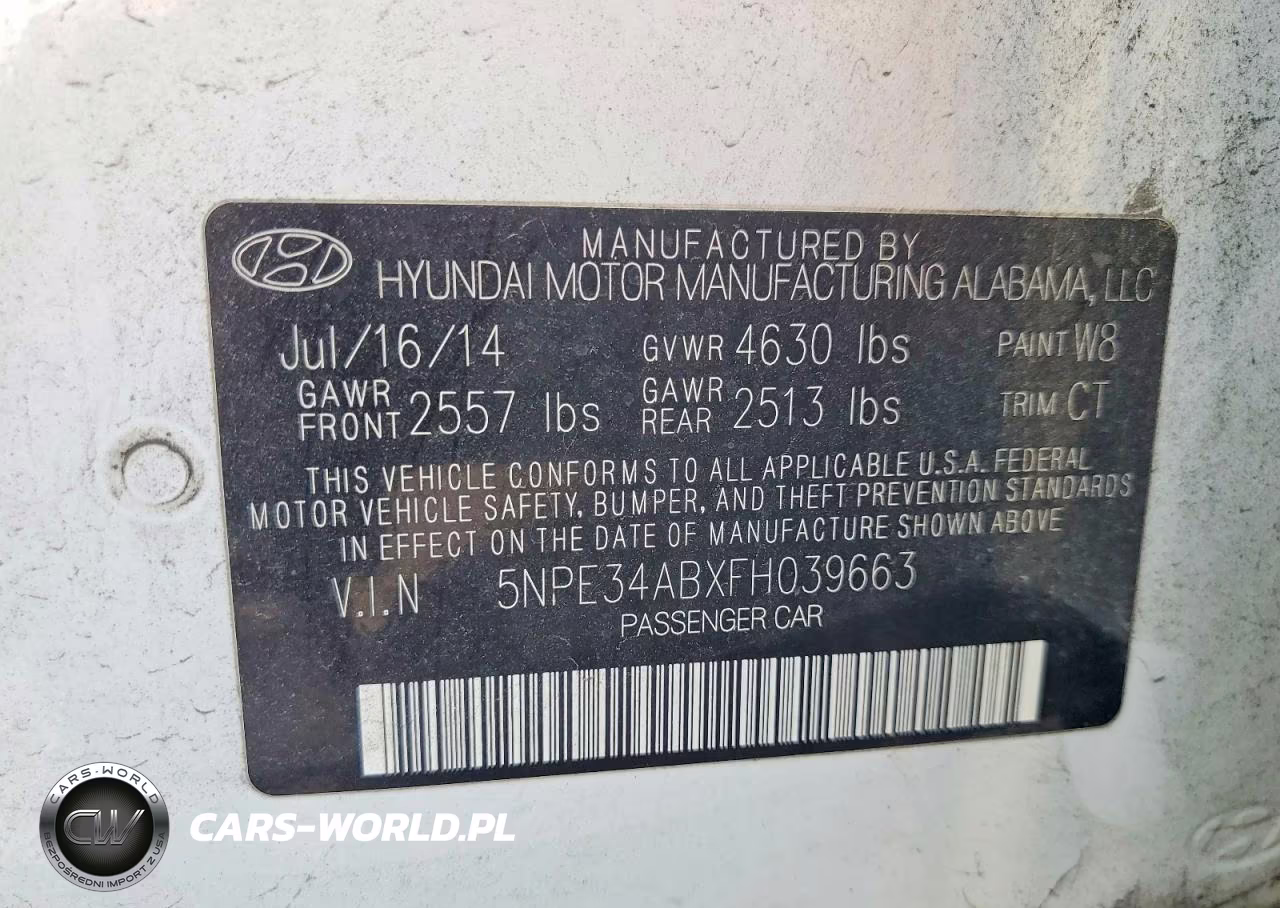 2015 Hyundai Sonata Sport 2.0T VIN:5NPE34ABXFH039663 - 12