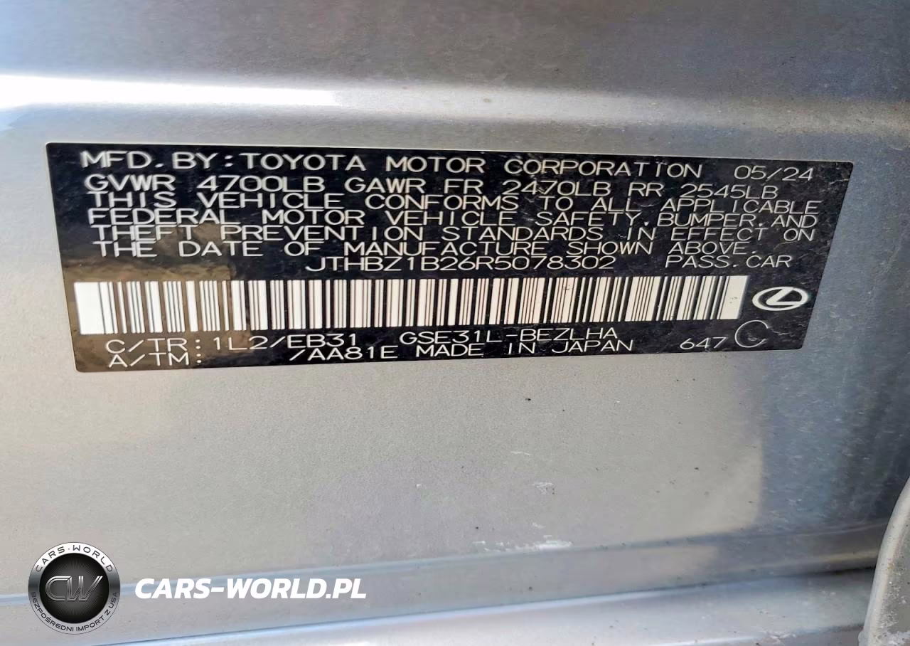 2024 Lexus Is 350 F Sport Design VIN:JTHBZ1B26R5078302 - 12