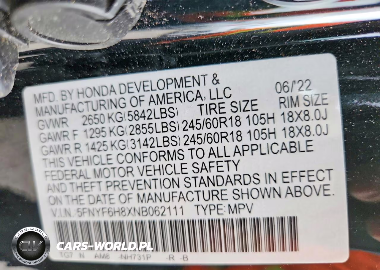 2022 Honda Pilot Trailsport VIN:5FNYF6H8XNB062111 - 14