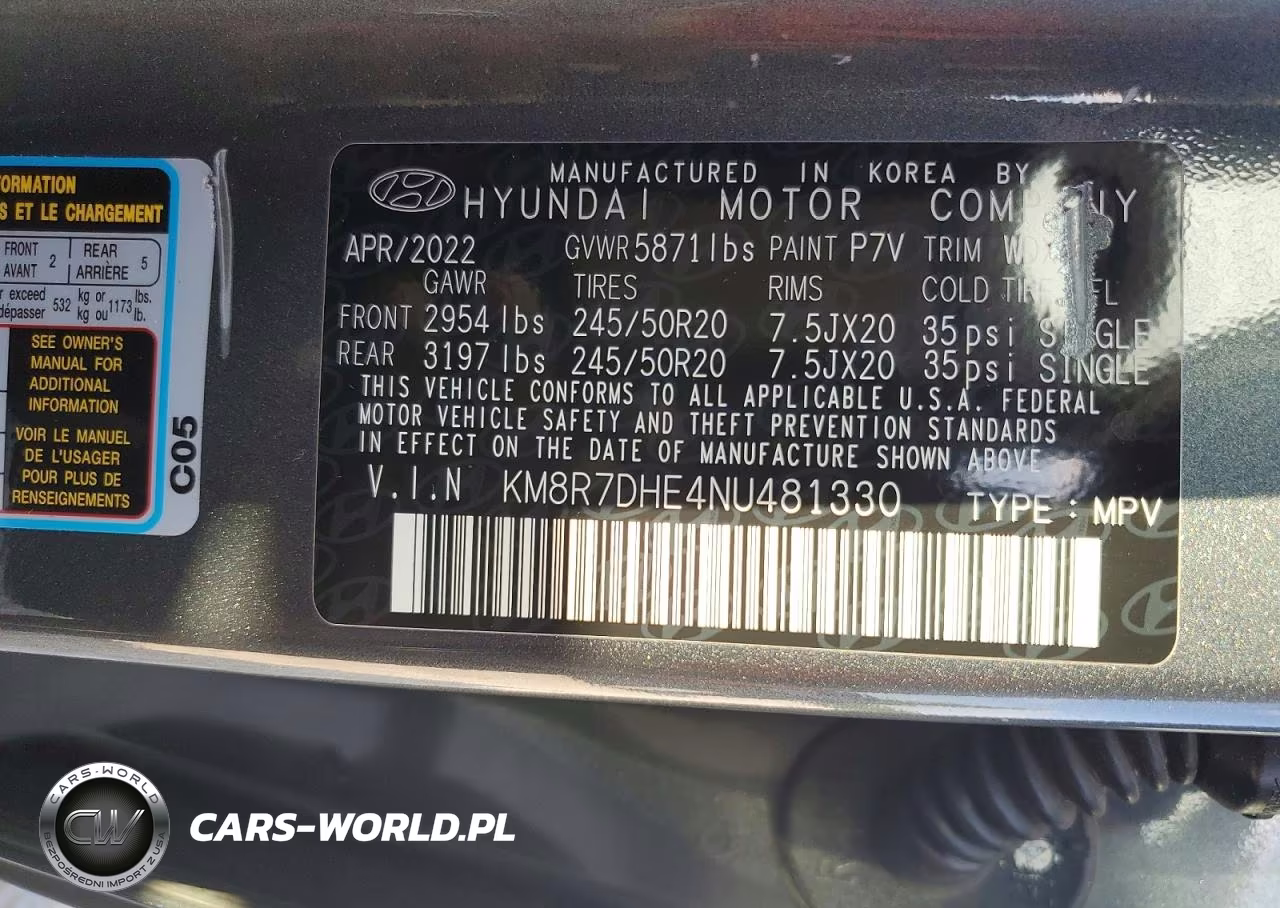 2022 Hyundai Palisade Calligraphy VIN:KM8R7DHE4NU481330 - 13