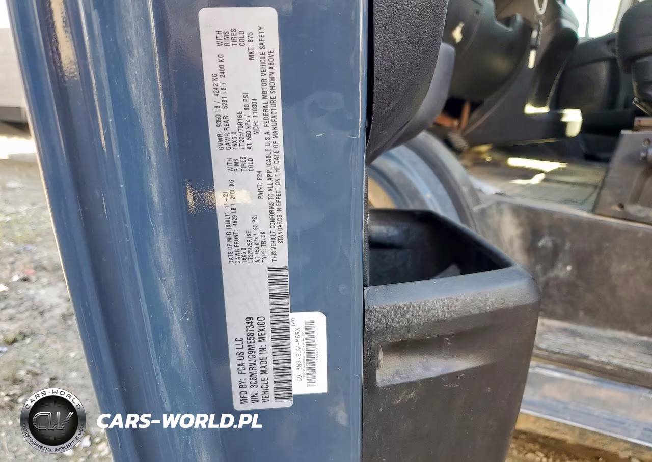 2021 Ram Promaster 3500 Delivery Van VIN:3C6MRVJG9ME587349 - 13