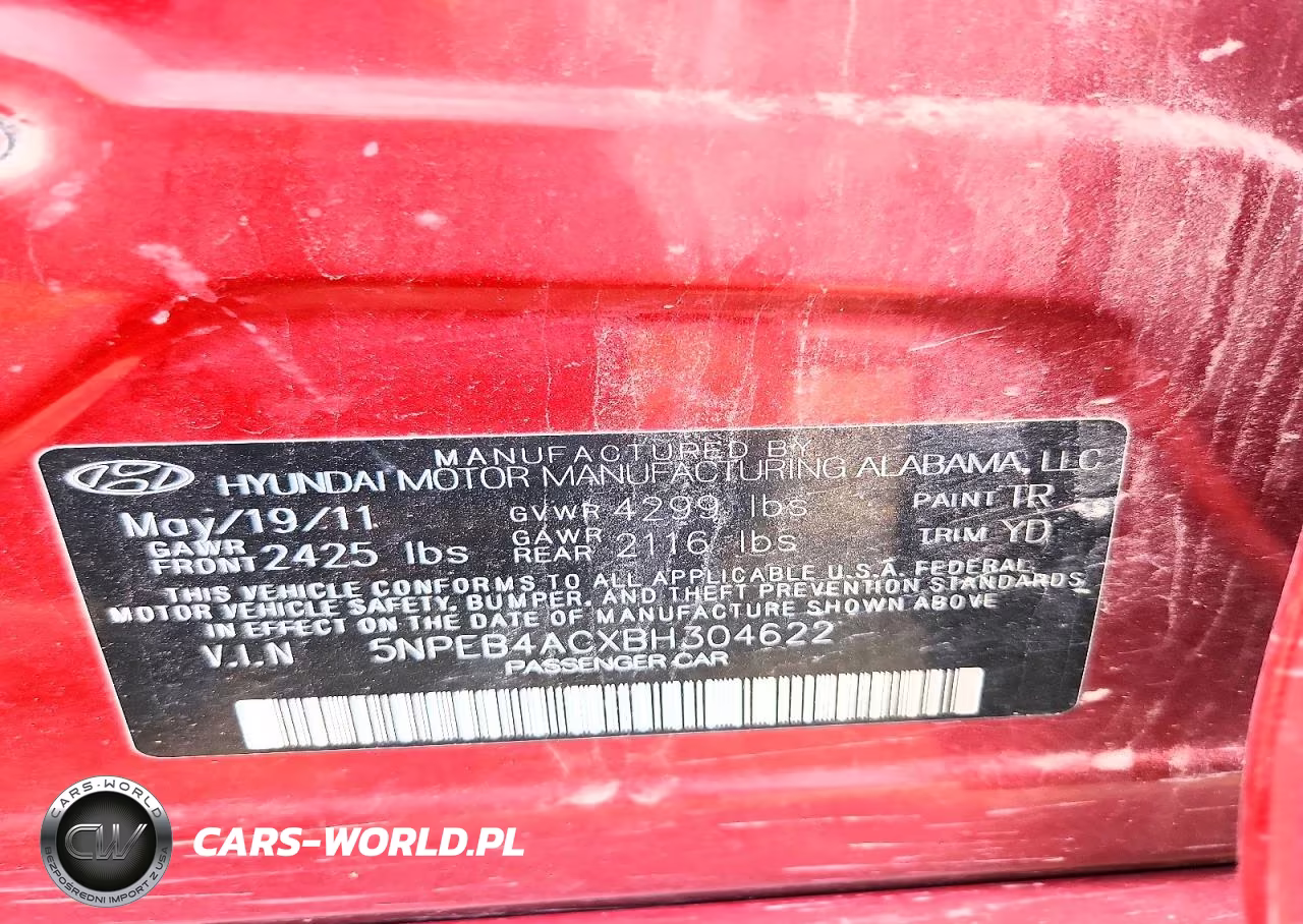 2011 Hyundai Sonata Gls VIN:5NPEB4ACXBH304622 - 12
