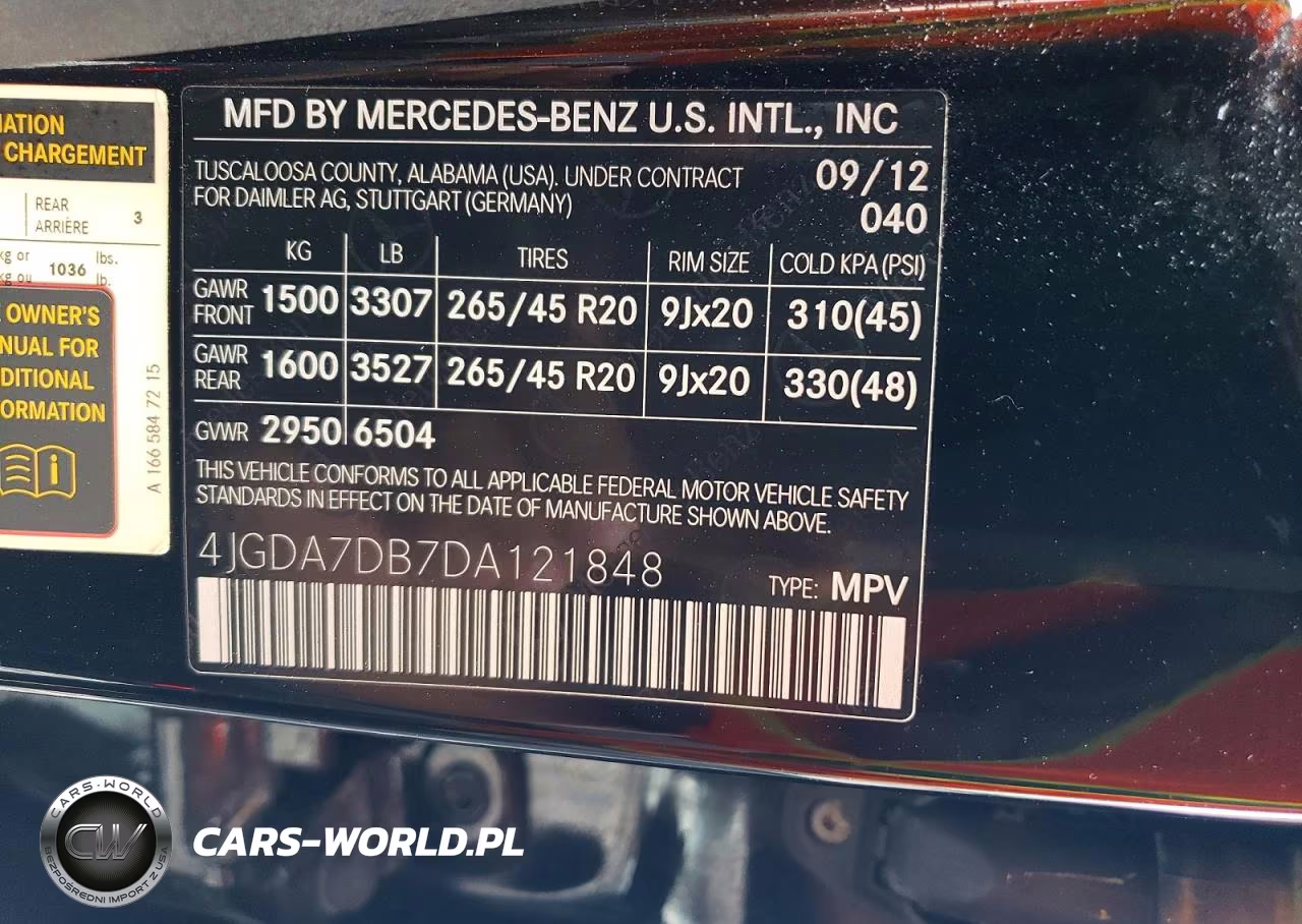 2013 Mercedes-Benz Ml 550 4Matic VIN:4JGDA7DB7DA121848 - 12