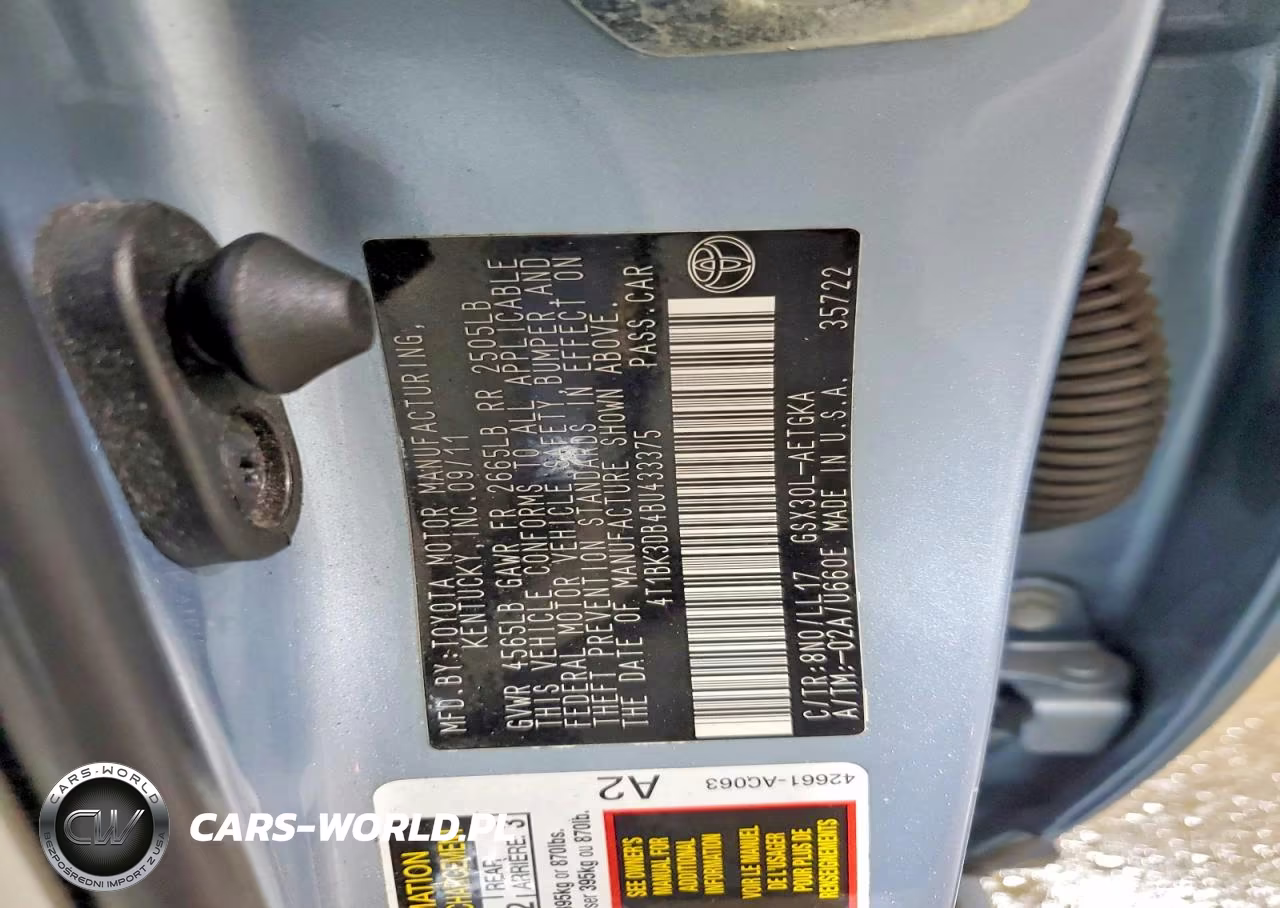 2011 Toyota Avalon Base VIN:4T1BK3DB4BU433375 - 12