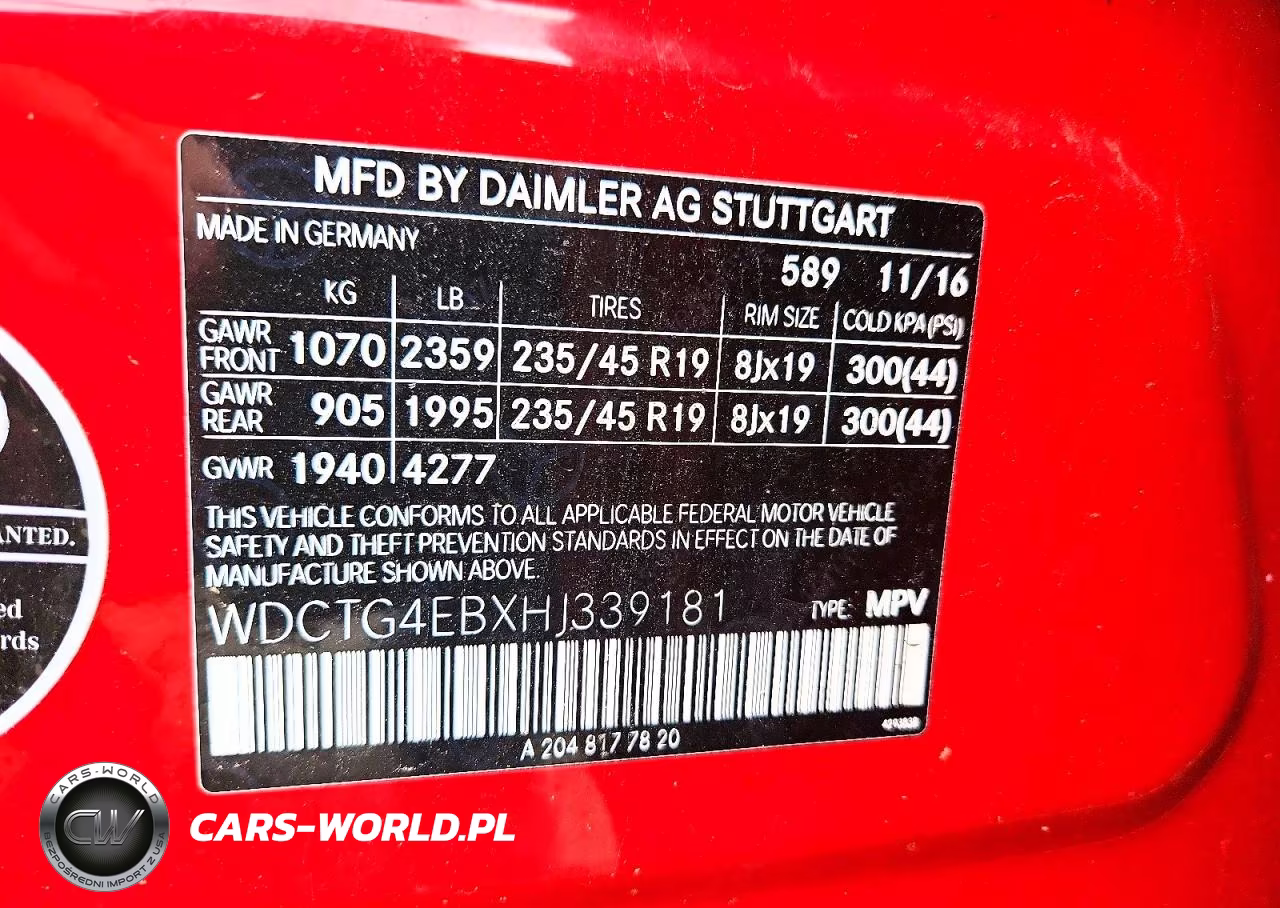 2017 Mercedes-Benz Gla 250 VIN:WDCTG4EBXHJ339181 - 13