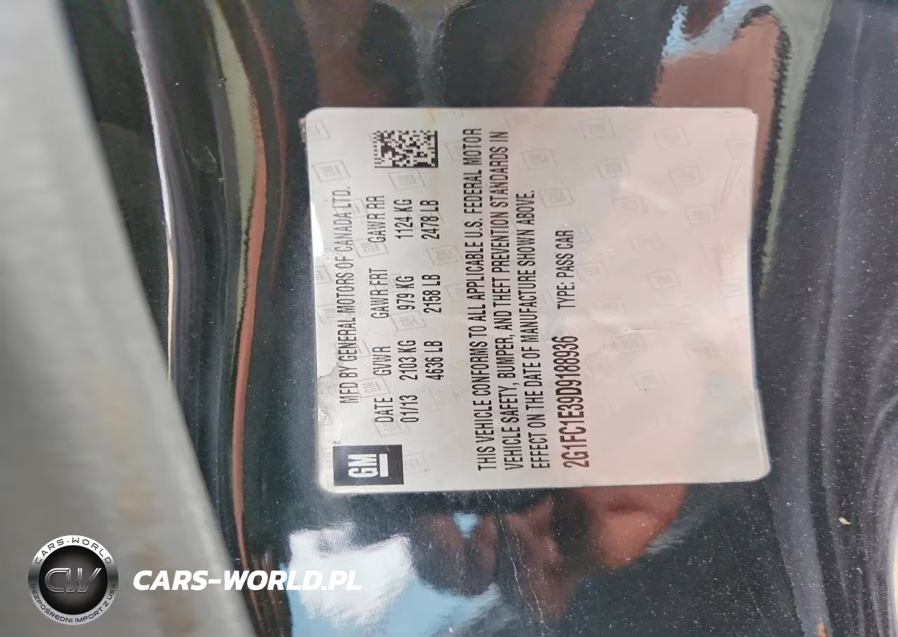 2013 Chevrolet Camaro Lt VIN:2G1FC1E39D9188936 - 12