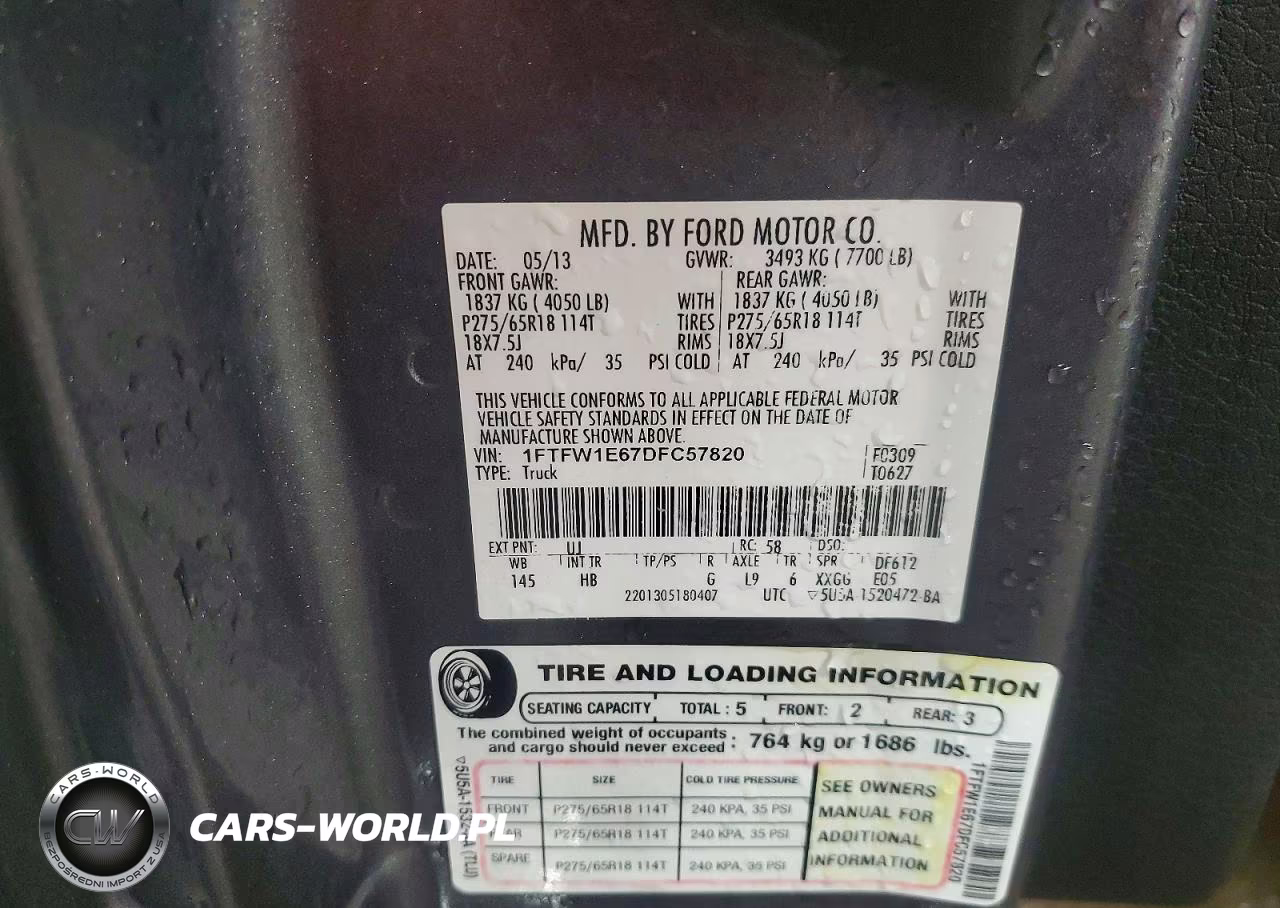 2013 Ford F150 Supercrew VIN:1FTFW1E67DFC57820 - 12