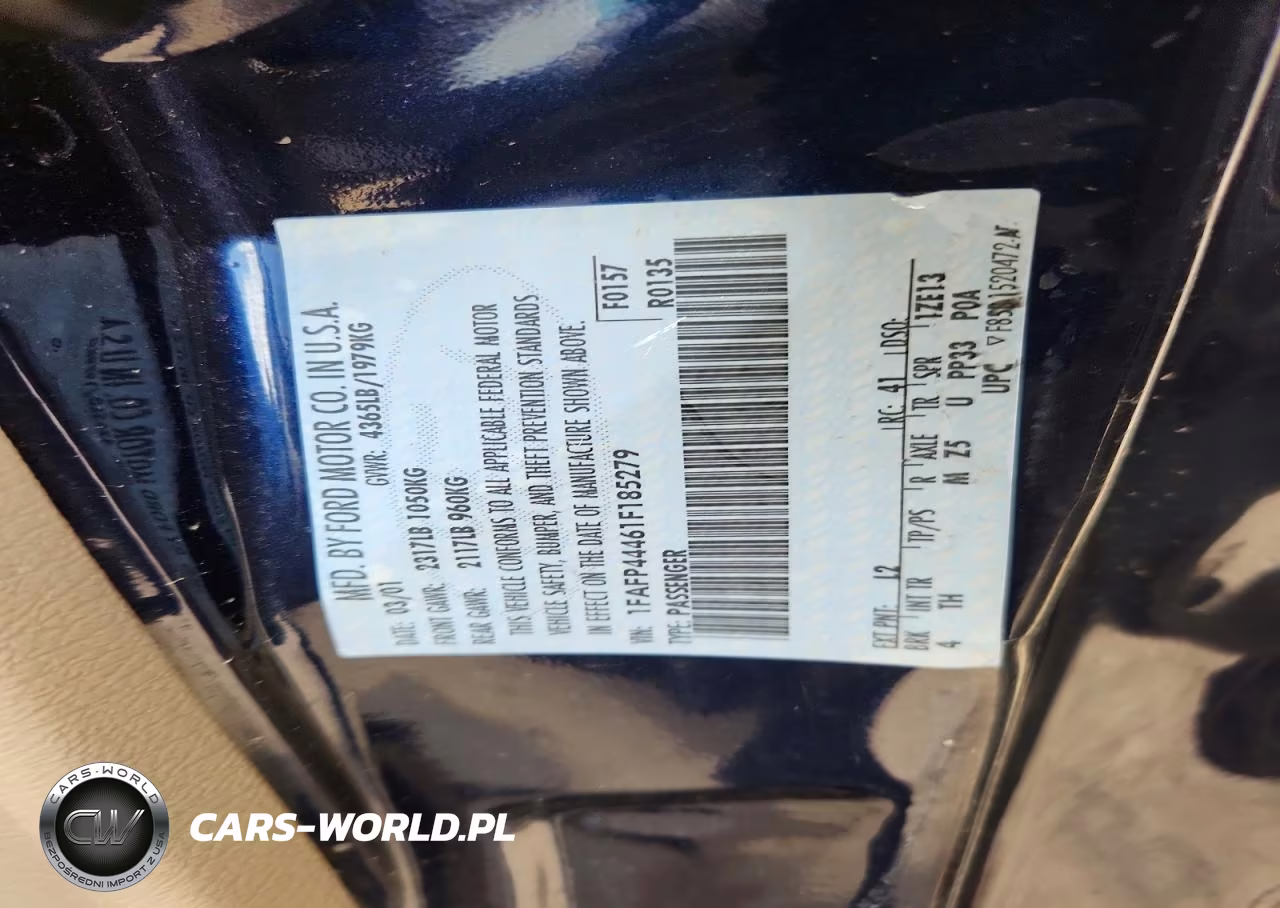 2001 Ford Mustang VIN:1FAFP44461F185279 - 12