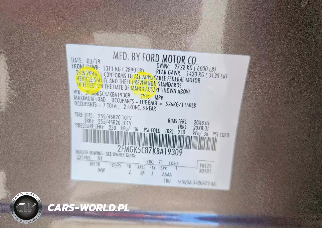 2019 Ford Flex Sel VIN:2FMGK5C87KBA19309 - 14